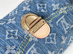 LV 25S PLEATY BAG 26 IN BLUE MONOGRAM DENIM GOLD HARDWARE