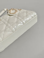 MINI D-JOY BAG 17 IN WHITE LAMBSKIN