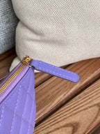 CC CLASSIC SMALL 15 ZIPPED POUCH IN AMETHYST PURPLE GRAINED CALFSKIN