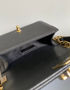 SMALL BOY BAG 20 IN BLACK LAMBSKIN GOLD HARDWARE