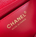 MINI RECTANGLE FLAP BAG 20CM RED CAVIAR GOLD HARDWARE