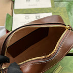 HORSEBIT 1955 SMALL CAMERA BAG 20 IN BEIGE AND EBONY GG BROWN CALFSKIN