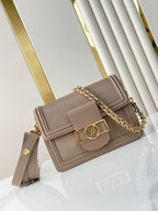 DAUPHINE MINI 20 IN MEDIUM BROWN EPI GRAINED CALFSKIN GOLD HARDWARE