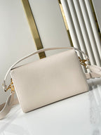 SOFT TWIST 27 IN WHITE CALFSKIN GOLD LOGO