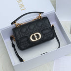 JOLIE TOP HANDLE BAG 19 IN BLACK CANNAGE CALFSKIN