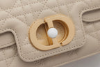 JOLIE TOP HANDLE BAG 19 IN BEIGE CANNAGE CALFSKIN