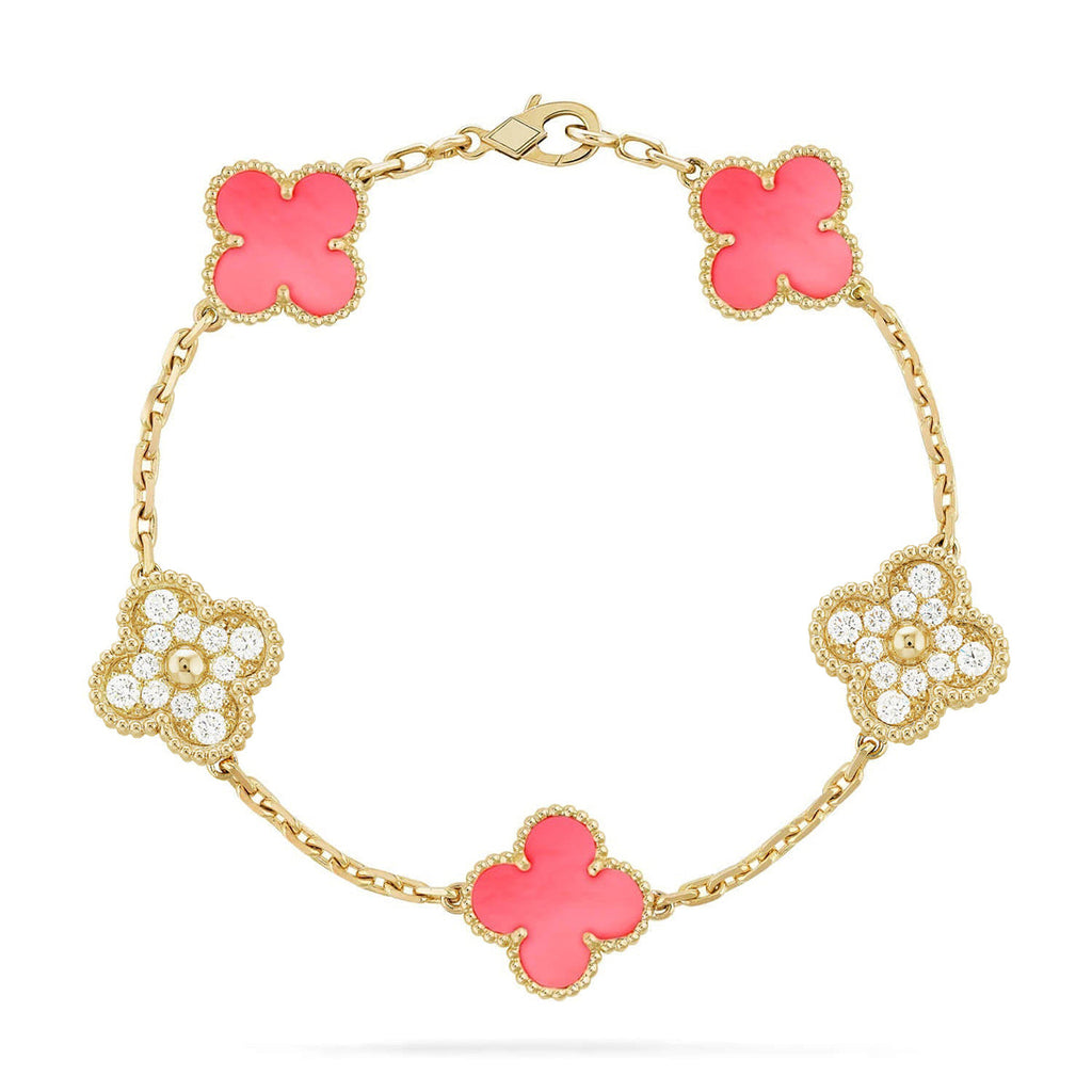 CLOVER 5 MOTIFS  PINK MOP BRACELET COLLECTION