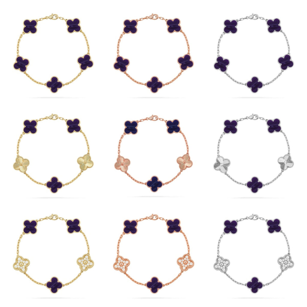 CLOVER 5 MOTIF PURPLE STRIPES BRACELET COLLECTION