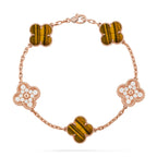 CLOVER 5 MOTIFS TIGER EYE BRACELET COLLECTION
