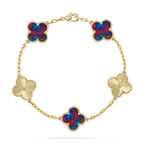 CLOVER 5 MOTIF COLOR GEMSTONES BRACELET COLLECTION