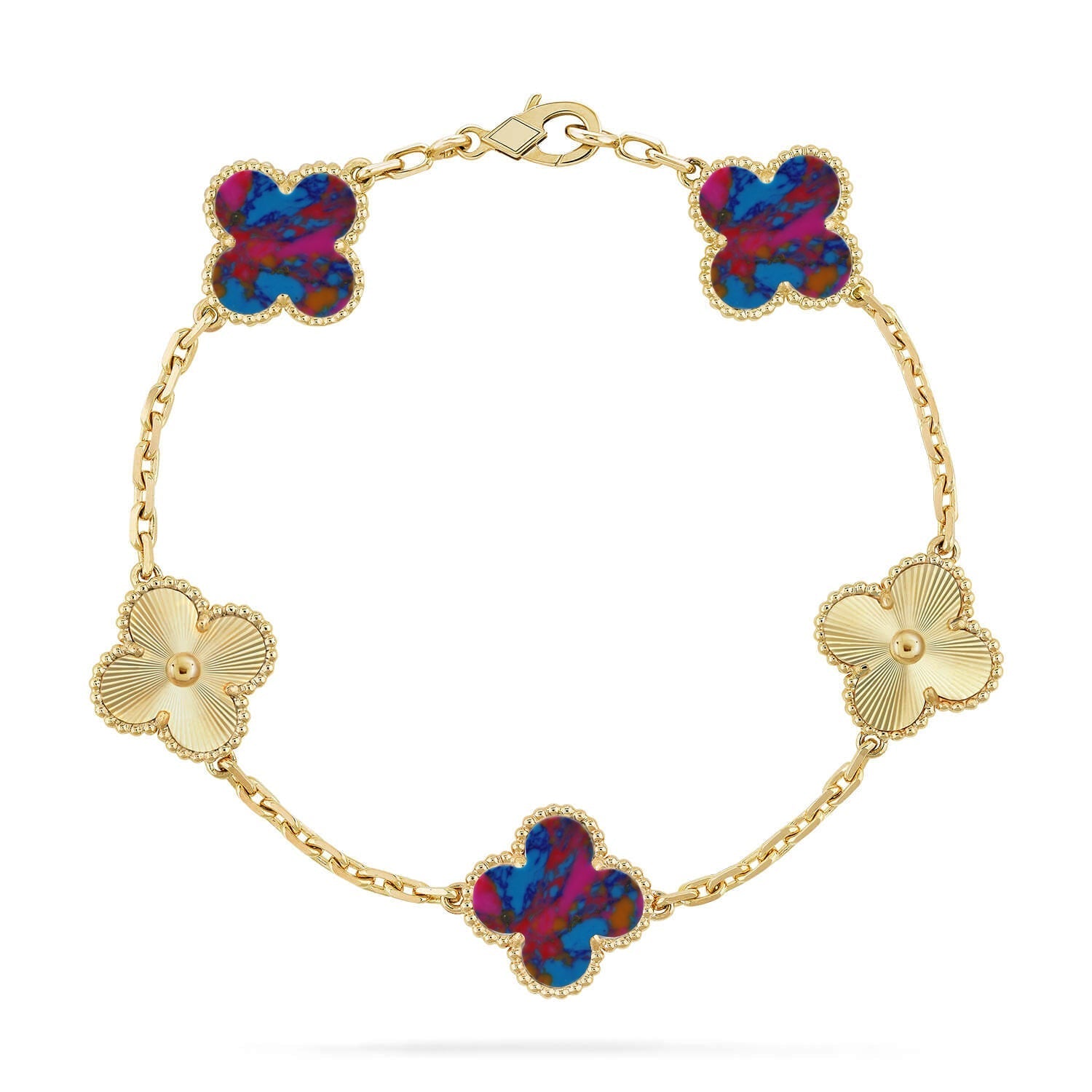 CLOVER 5 MOTIF COLOR GEMSTONES BRACELET COLLECTION