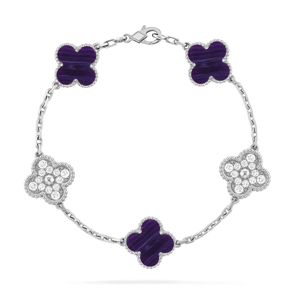 CLOVER 5 MOTIF PURPLE STRIPES BRACELET COLLECTION