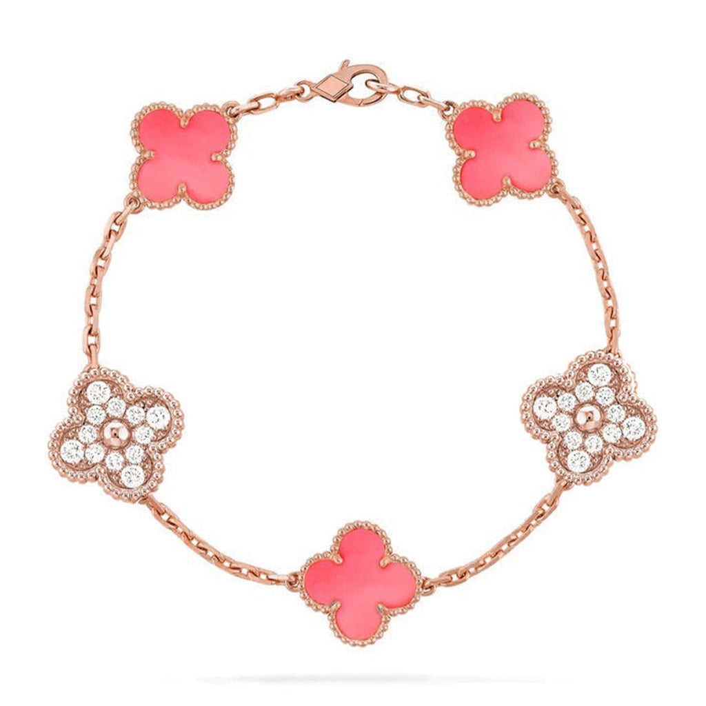 CLOVER 5 MOTIFS  PINK MOP BRACELET COLLECTION