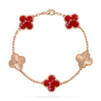 CLOVER 5 MOTIF RED PATTERN BRACELET COLLECTION