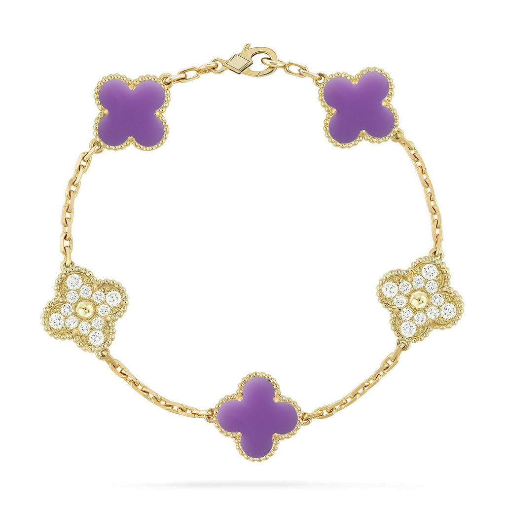 CLOVER 5 MOTIF LIGHT PURPLE BRACELET COLLECTION
