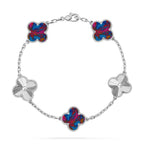 CLOVER 5 MOTIF COLOR GEMSTONES BRACELET COLLECTION