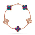 CLOVER 5 MOTIF COLOR GEMSTONES BRACELET COLLECTION