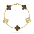 CLOVER 5 MOTIF GRAY MOP BRACELET COLLECTION