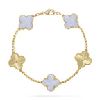 CLOVER 5 MOTIF PURPLE CHALCEDONY BRACELET COLLECTION