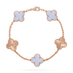 CLOVER 5 MOTIF PURPLE CHALCEDONY BRACELET COLLECTION