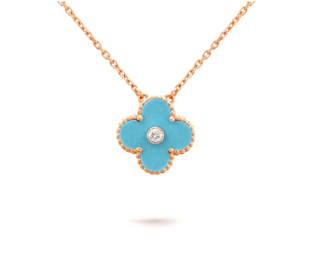 CLOVER 15MM DIAMOND SINGLE FLOWER NECKLACE COLLECTION