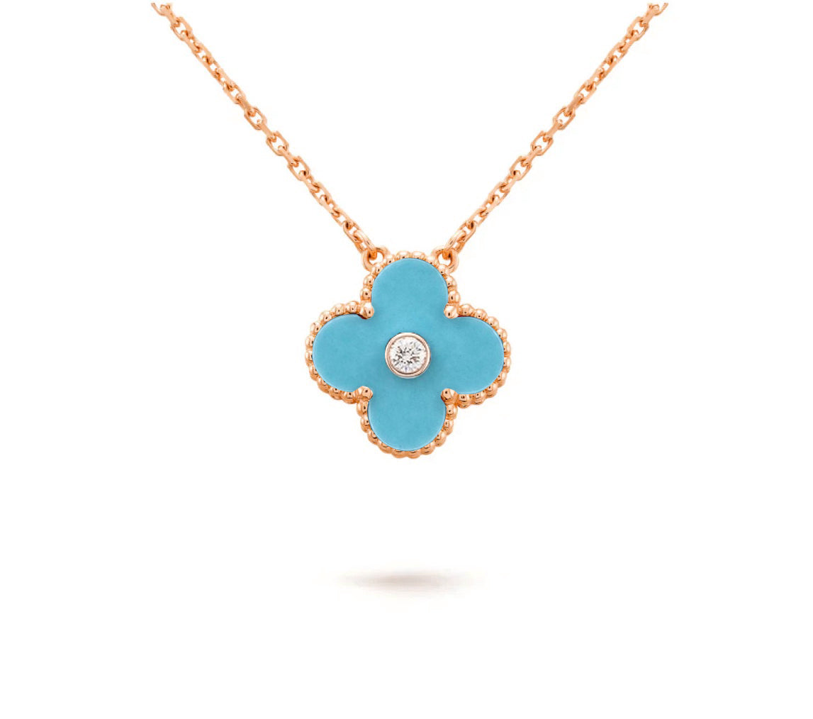 CLOVER 15MM DIAMOND SINGLE FLOWER NECKLACE COLLECTION
