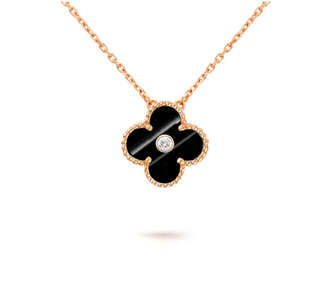 CLOVER 15MM DIAMOND SINGLE FLOWER NECKLACE COLLECTION