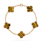 CLOVER 5 MOTIFS TIGER EYE BRACELET COLLECTION