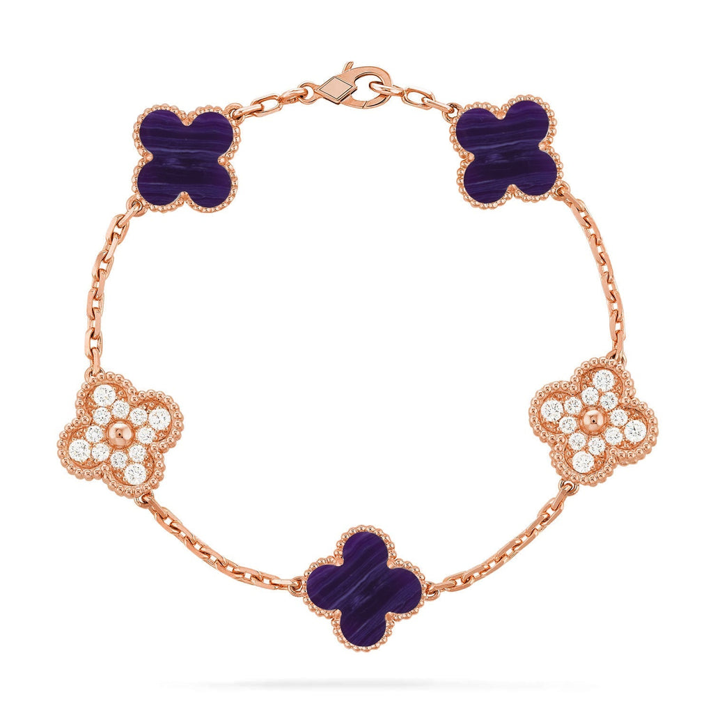 CLOVER 5 MOTIF PURPLE STRIPES BRACELET COLLECTION