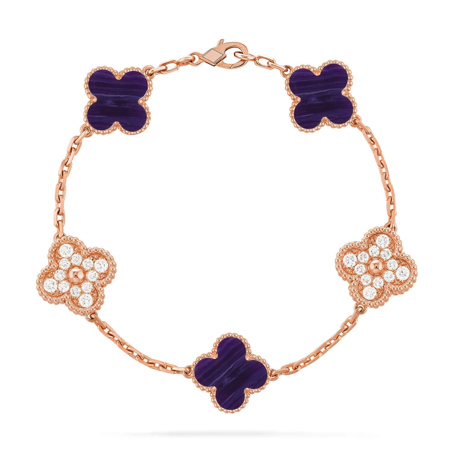 CLOVER 5 MOTIF PURPLE STRIPES BRACELET COLLECTION