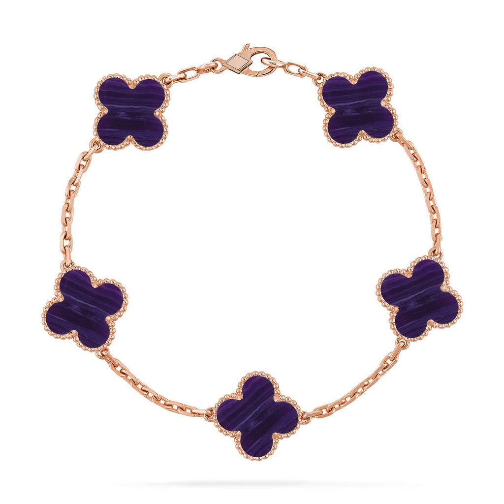 CLOVER 5 MOTIF PURPLE STRIPES BRACELET COLLECTION