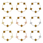 CLOVER 5 MOTIFS TIGER EYE BRACELET COLLECTION