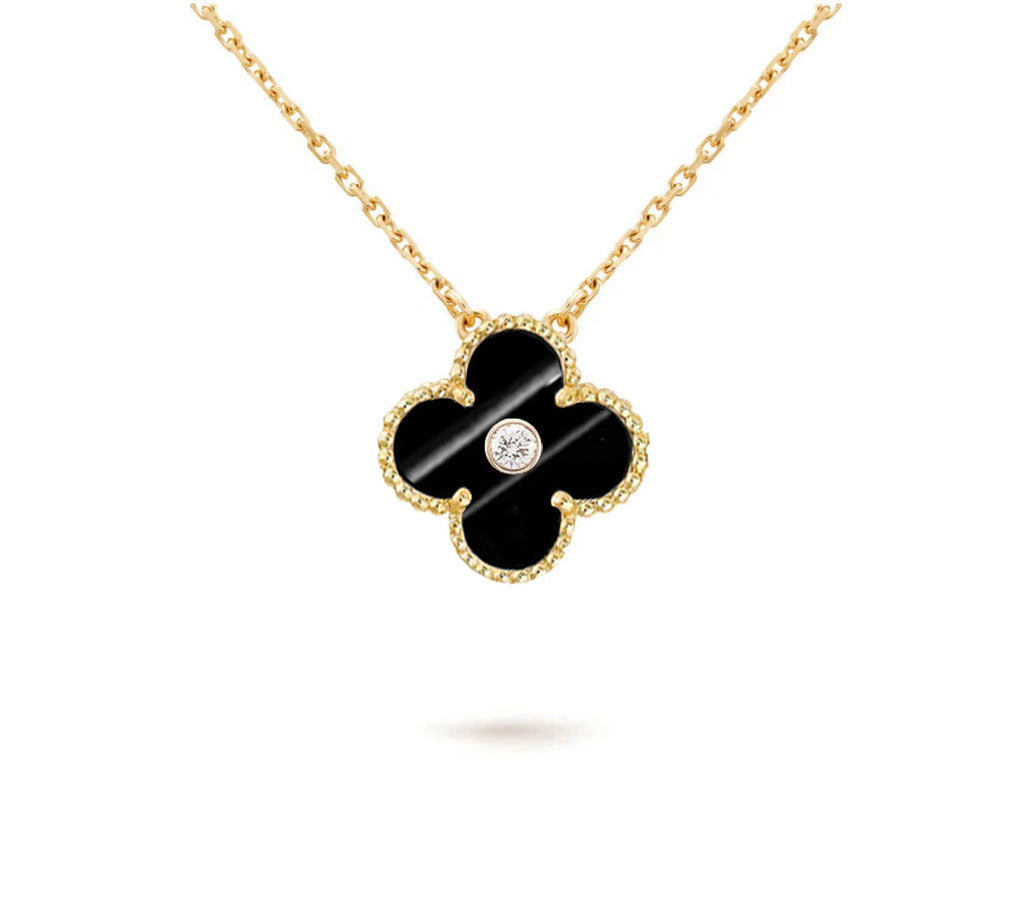 CLOVER 15MM DIAMOND SINGLE FLOWER NECKLACE COLLECTION