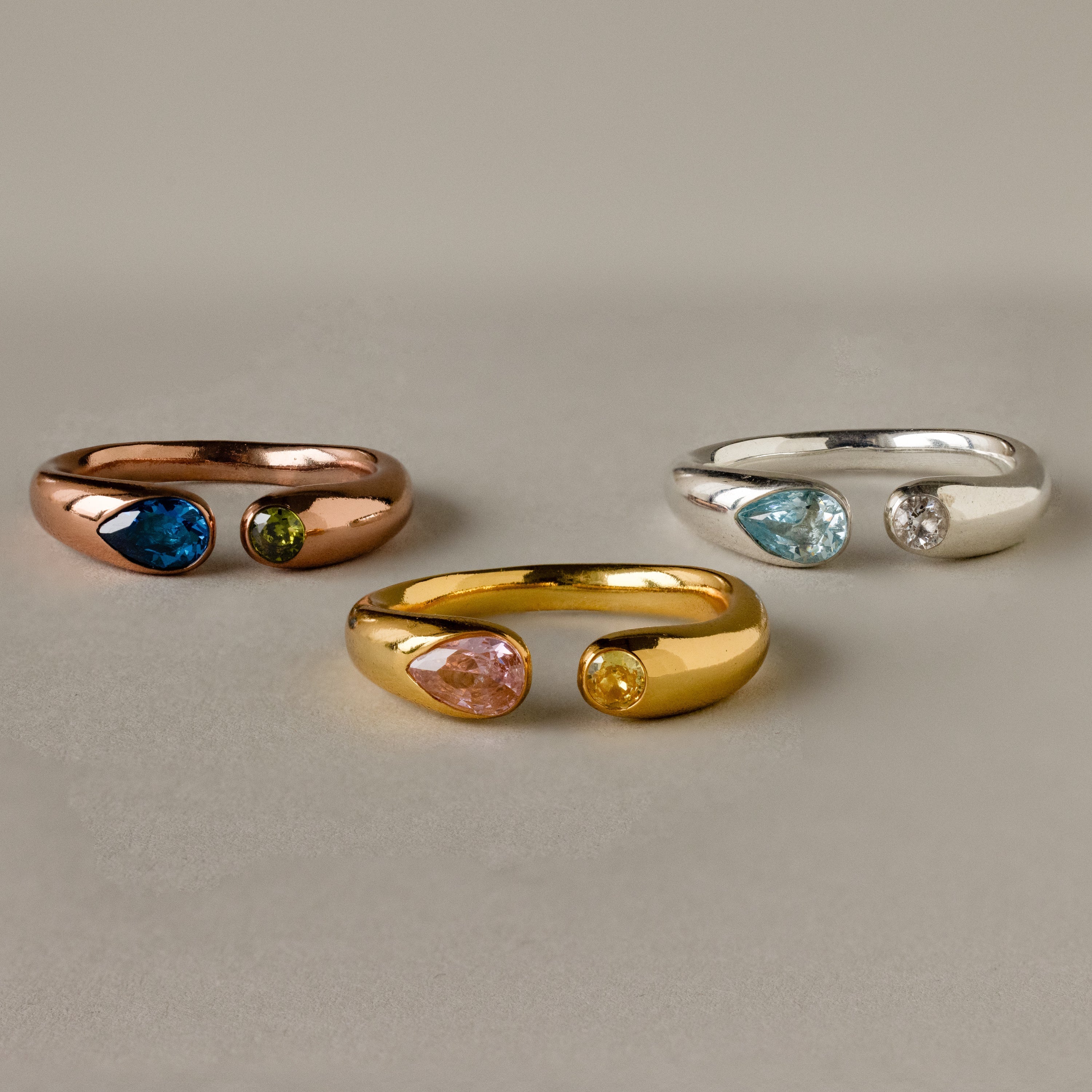 Toi et Moi Birthstone Signet Ring