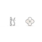 CLOVER SILVER 15MM MOP DIAMOND EARRINGS COLLECTION