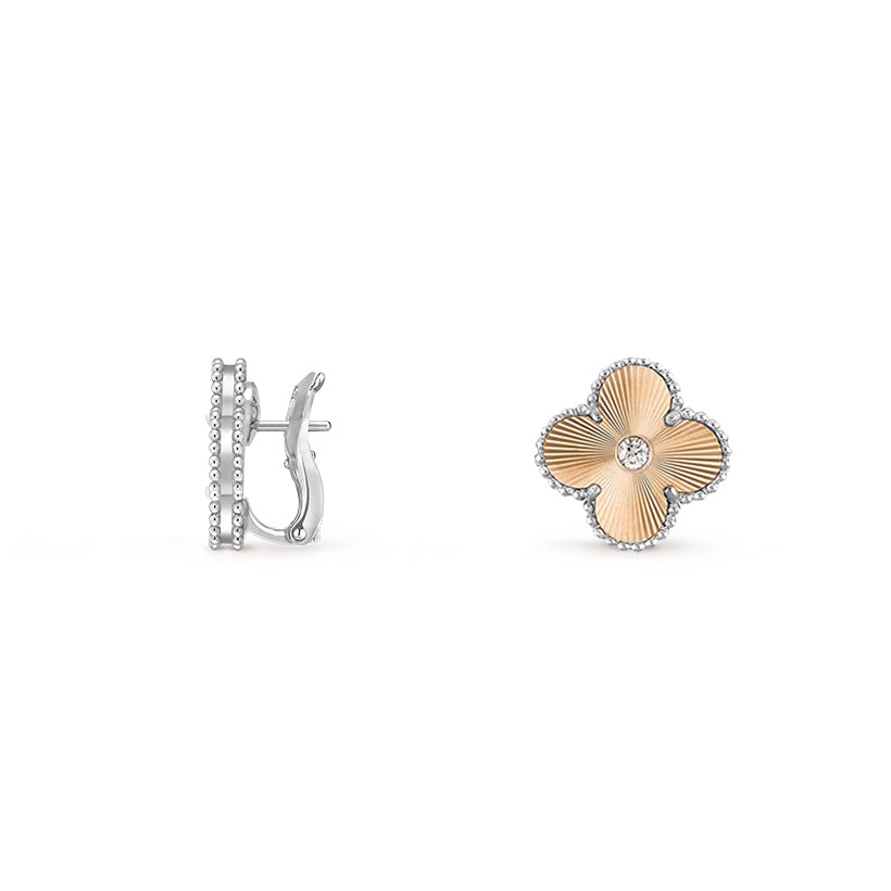 CLOVER SILVER 15MM MOP DIAMOND EARRINGS COLLECTION