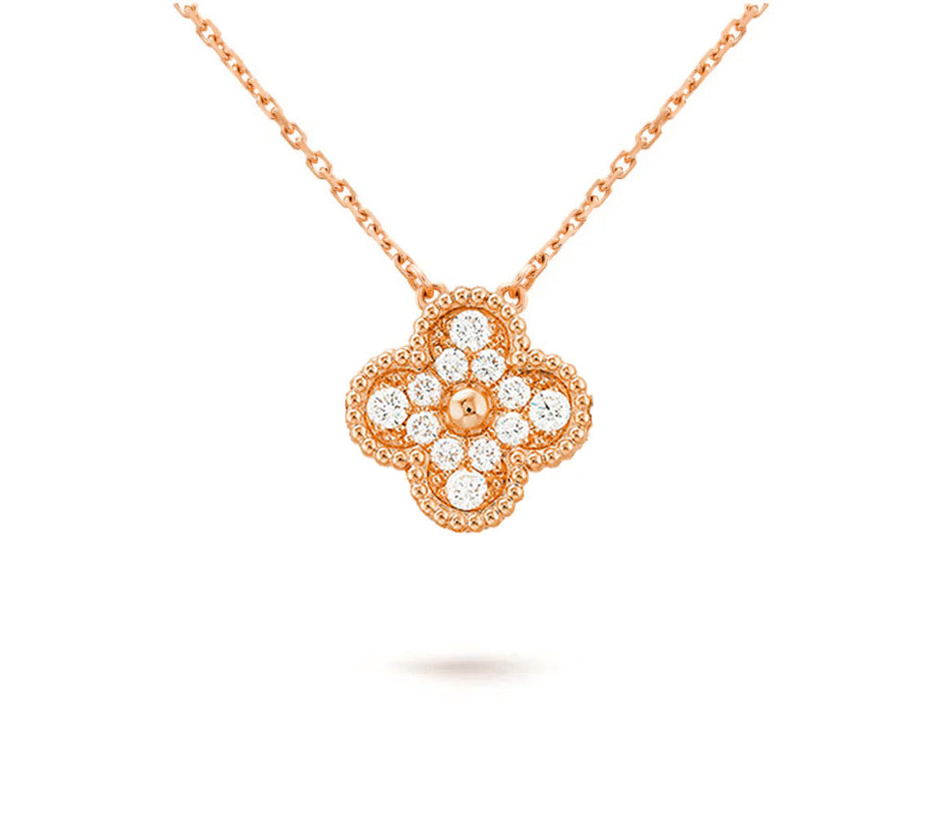 CLOVER 15MM DIAMOND SINGLE FLOWER NECKLACE COLLECTION