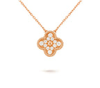 CLOVER 15MM DIAMOND SINGLE FLOWER NECKLACE COLLECTION