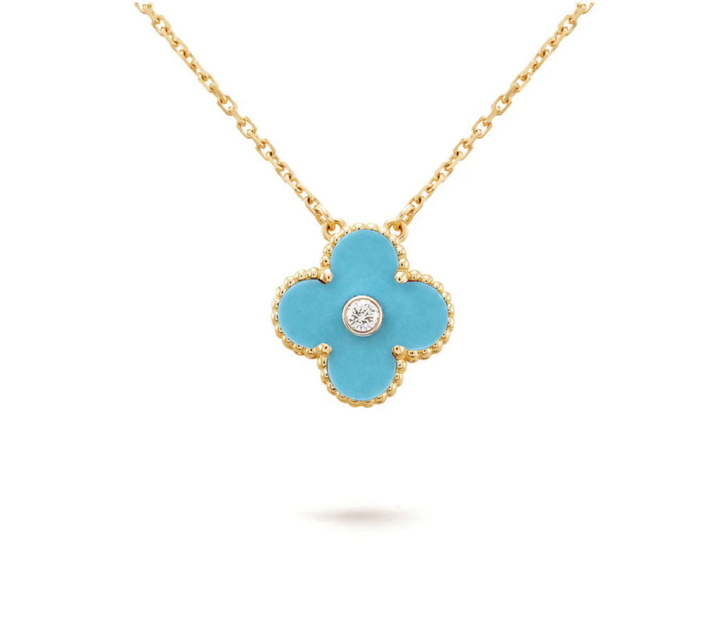 CLOVER 15MM DIAMOND SINGLE FLOWER NECKLACE COLLECTION