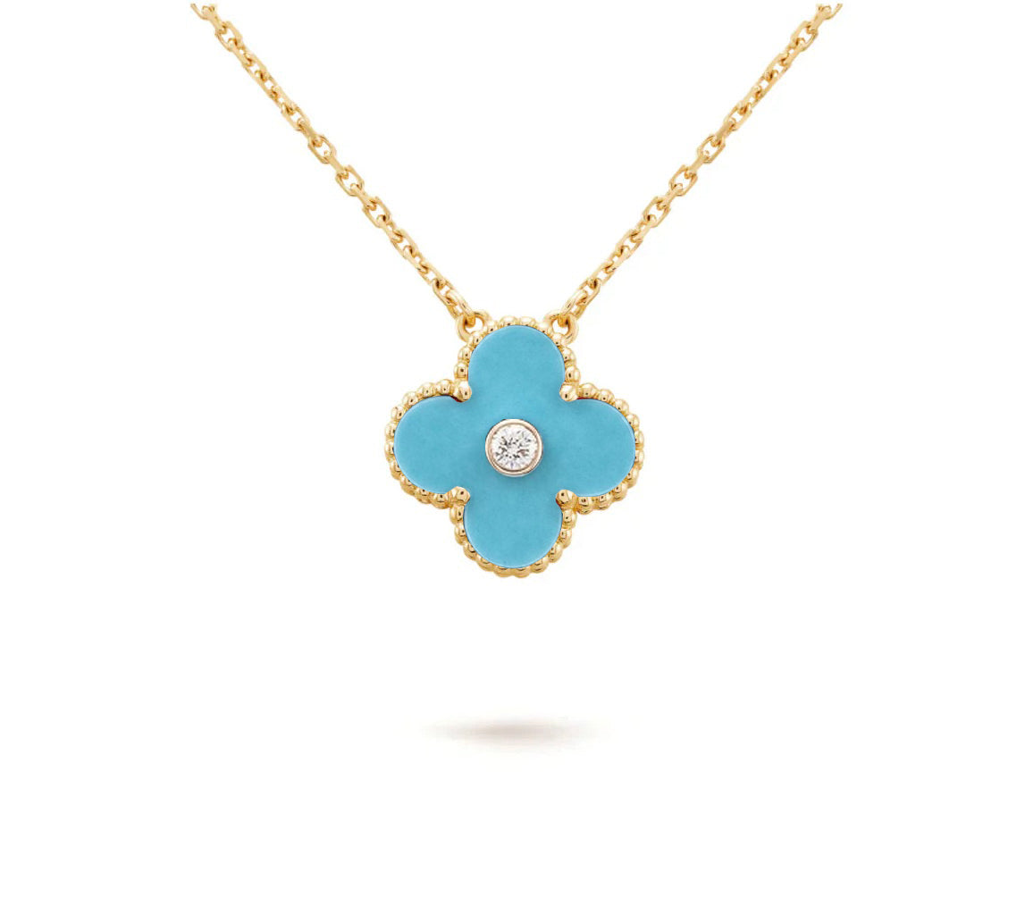 CLOVER 15MM DIAMOND SINGLE FLOWER NECKLACE COLLECTION