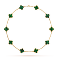 CLOVER 10 MOTIFS MALACHITE NECKLACE