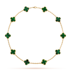 CLOVER 10 MOTIFS MALACHITE NECKLACE