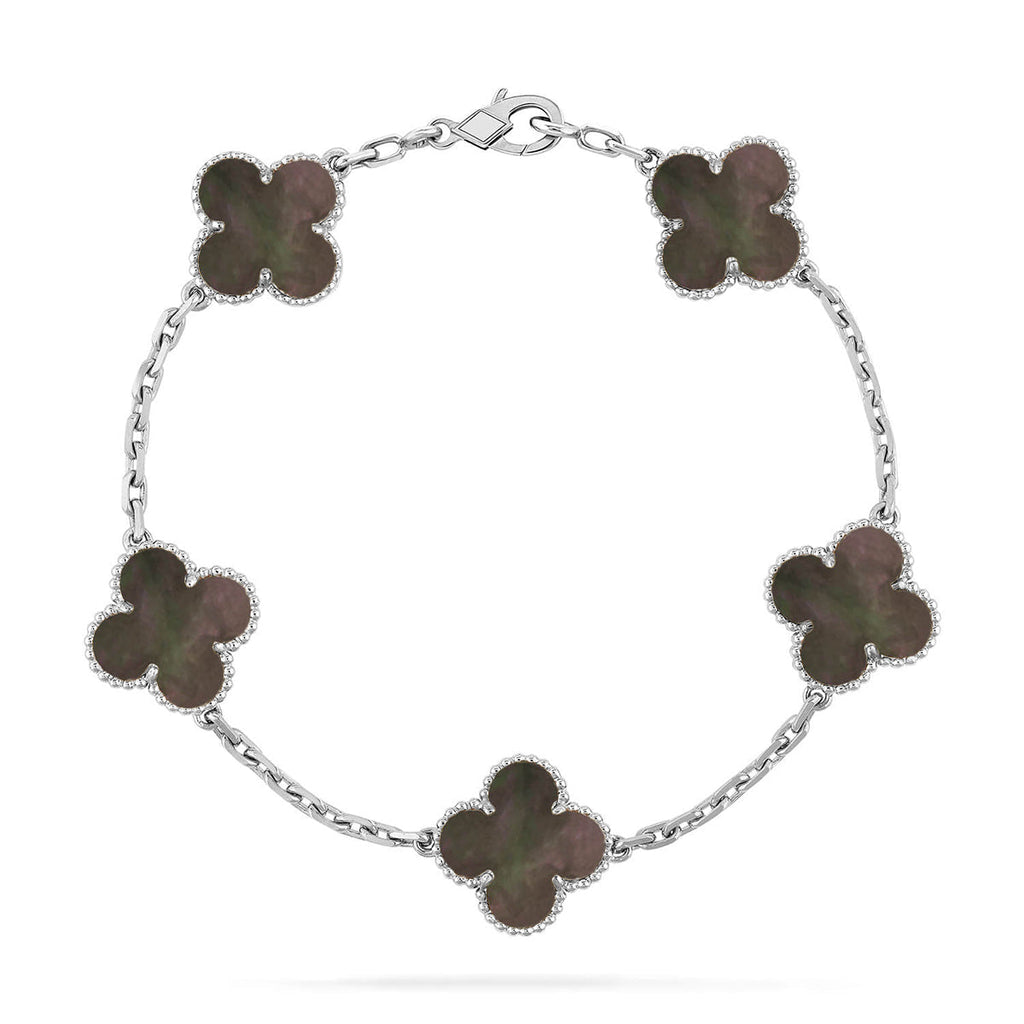 CLOVER 5 MOTIF GRAY MOP BRACELET COLLECTION