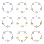 CLOVER 5 MOTIF PURPLE CHALCEDONY BRACELET COLLECTION