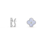CLOVER SILVER 15MM MOP DIAMOND EARRINGS COLLECTION