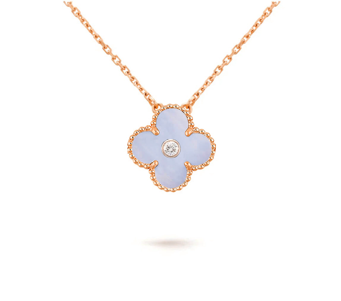CLOVER 15MM DIAMOND SINGLE FLOWER NECKLACE COLLECTION