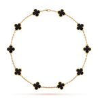 CLOVER 10 MOTIFS ONYX NECKLACE