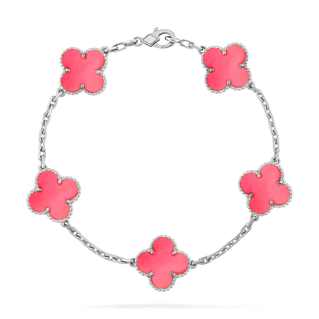 CLOVER 5 MOTIFS  PINK MOP BRACELET COLLECTION