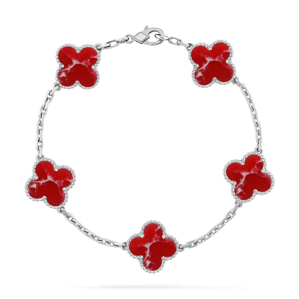 CLOVER 5 MOTIF RED PATTERN BRACELET COLLECTION