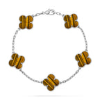 CLOVER 5 MOTIFS TIGER EYE BRACELET COLLECTION